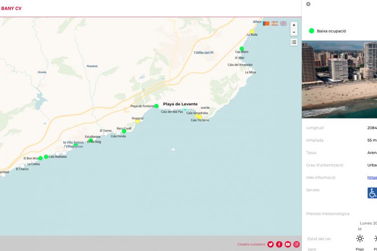 Zones de Bany CV, la plataforma de aforos de playas y zonas de baño 2
