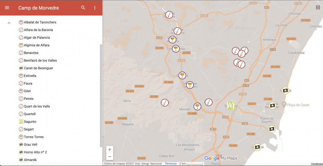Mapa Camp de Morvedre Play&go