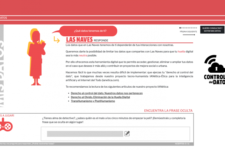 Plataforma de control del dato personal en Las Naves 1
